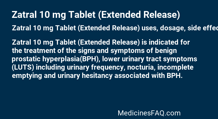 Zatral 10 mg Tablet (Extended Release)