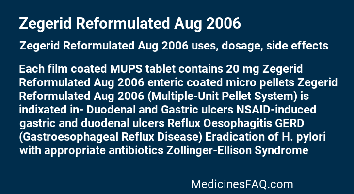 Zegerid Reformulated Aug 2006