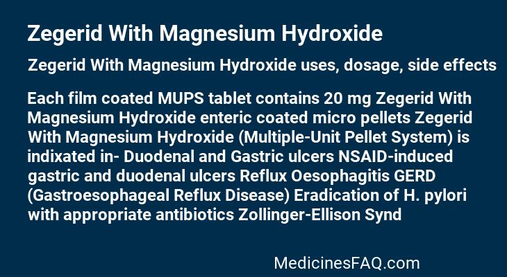 Zegerid With Magnesium Hydroxide