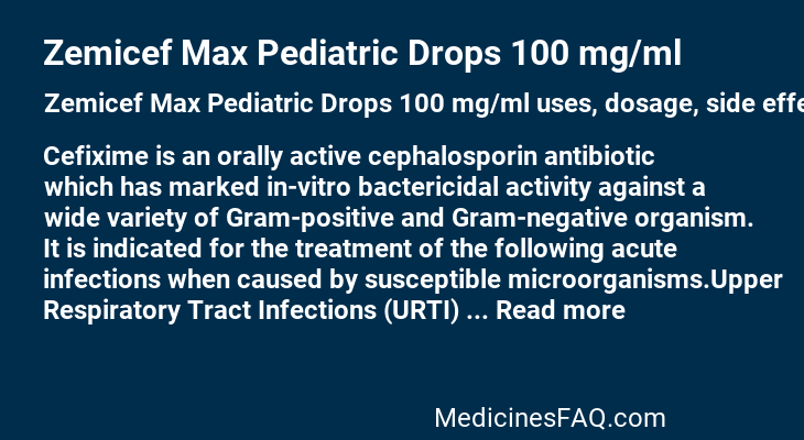 Zemicef Max Pediatric Drops 100 mg/ml