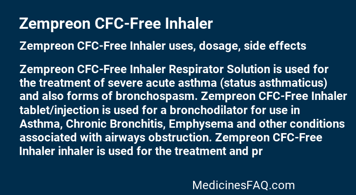 Zempreon CFC-Free Inhaler