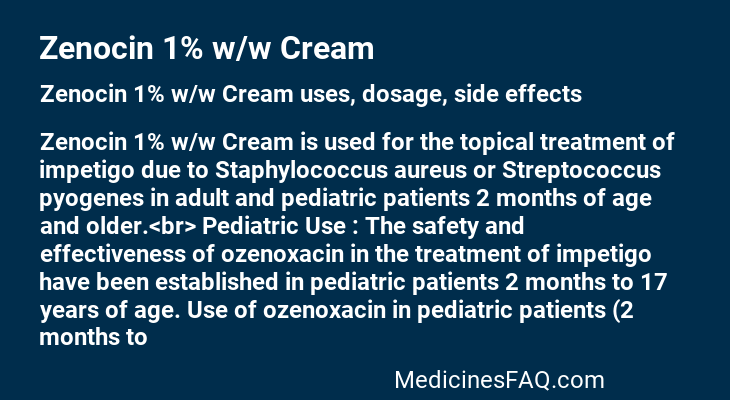 Zenocin 1% w/w Cream