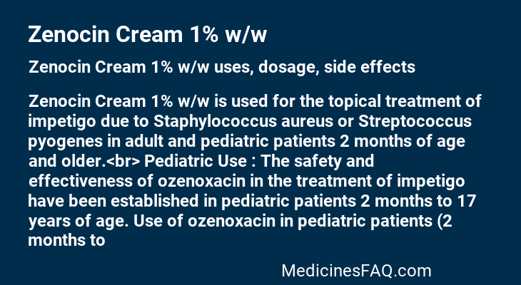 Zenocin Cream 1% w/w