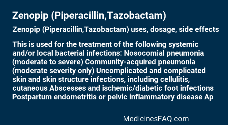 Zenopip (Piperacillin,Tazobactam)