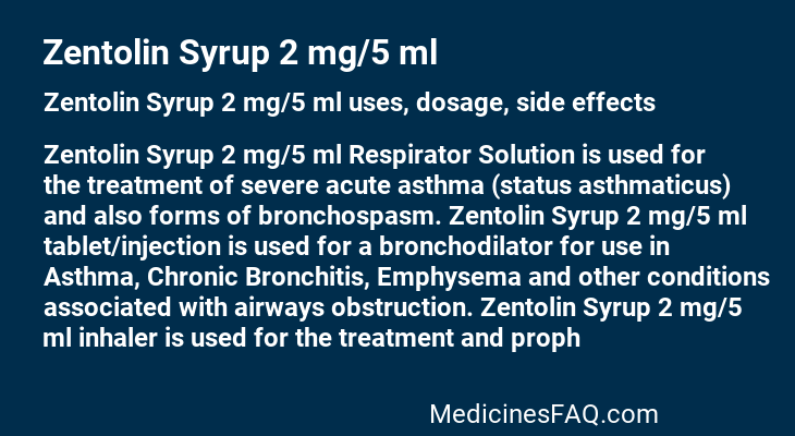 Zentolin Syrup 2 mg/5 ml