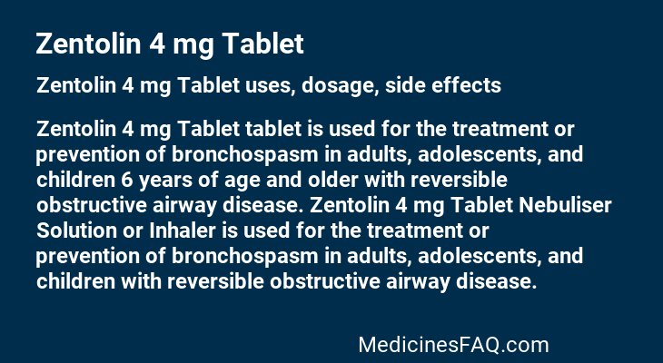 Zentolin 4 mg Tablet