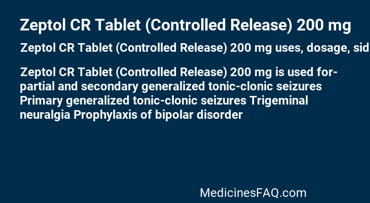 Zeptol CR Tablet (Controlled Release) 200 mg