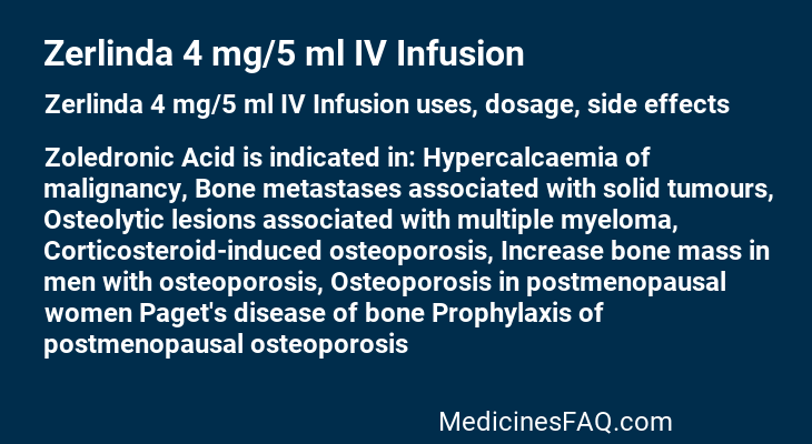 Zerlinda 4 mg/5 ml IV Infusion