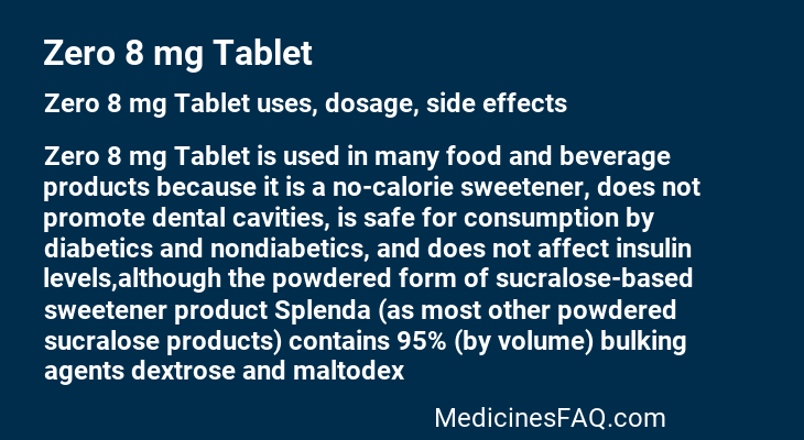 Zero 8 mg Tablet