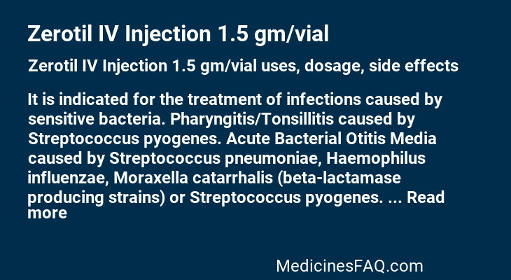 Zerotil IV Injection 1.5 gm/vial