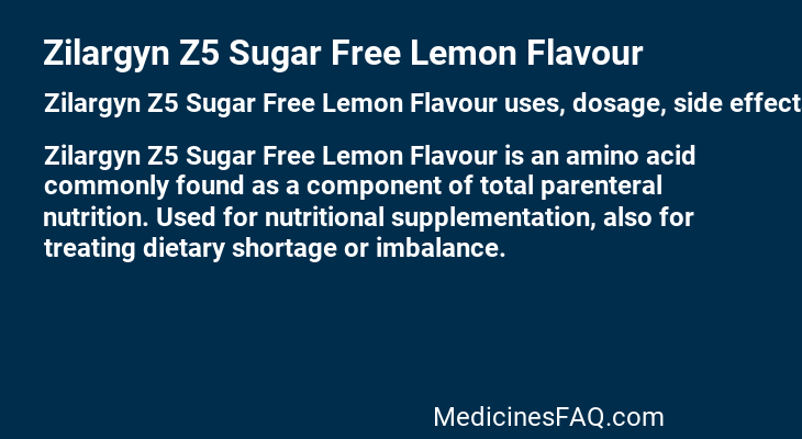 Zilargyn Z5 Sugar Free Lemon Flavour