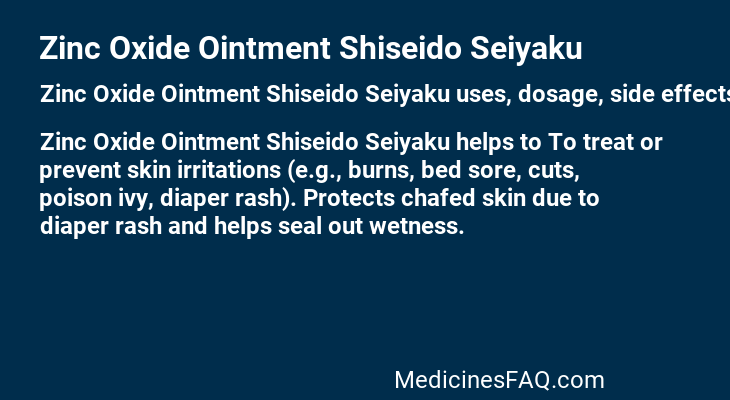 Zinc Oxide Ointment Shiseido Seiyaku