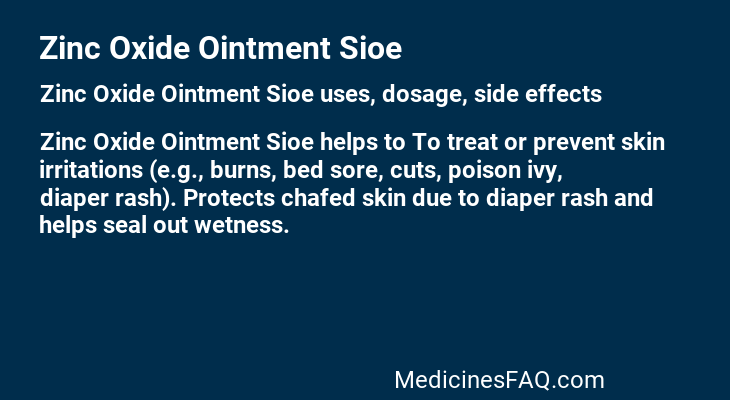 Zinc Oxide Ointment Sioe