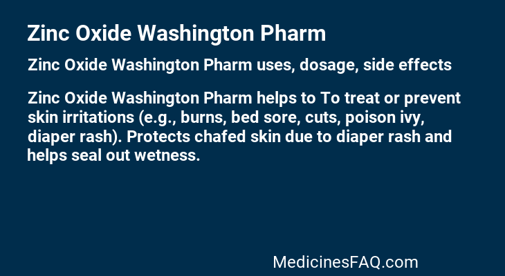 Zinc Oxide Washington Pharm