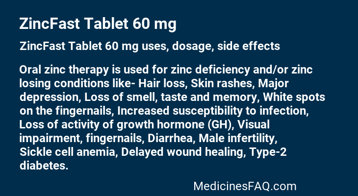 ZincFast Tablet 60 mg