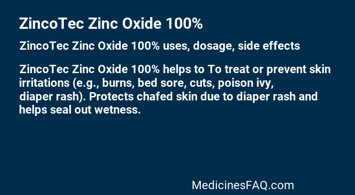 ZincoTec Zinc Oxide 100%