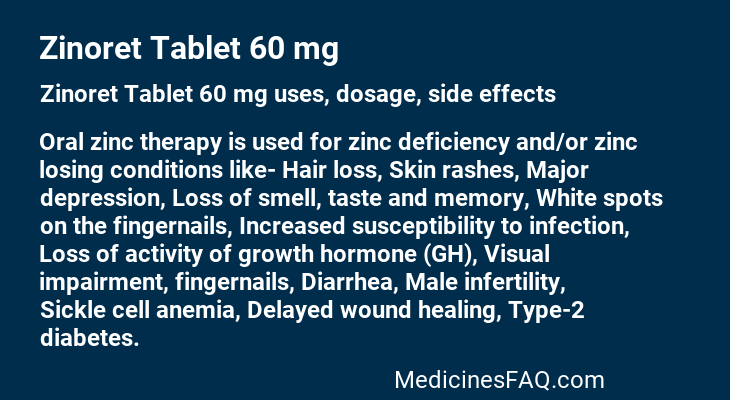 Zinoret Tablet 60 mg