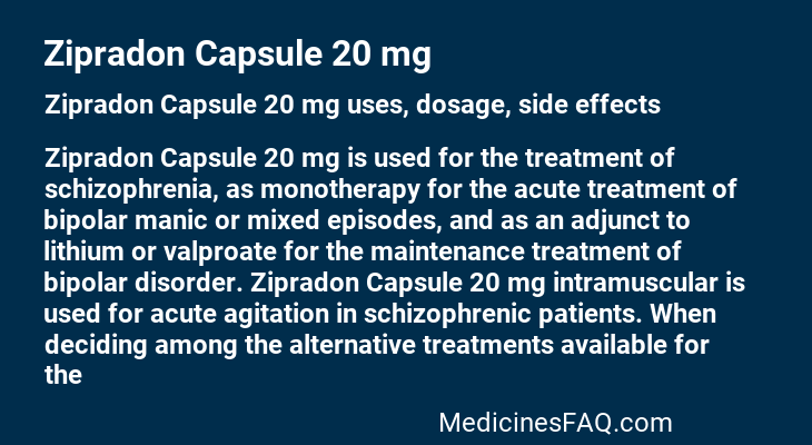 Zipradon Capsule 20 mg