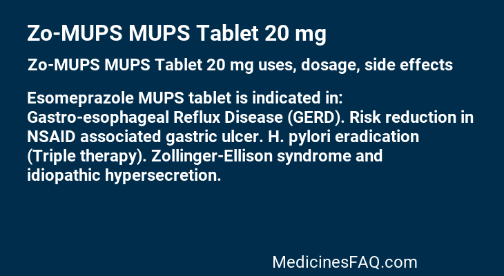 Zo-MUPS MUPS Tablet 20 mg