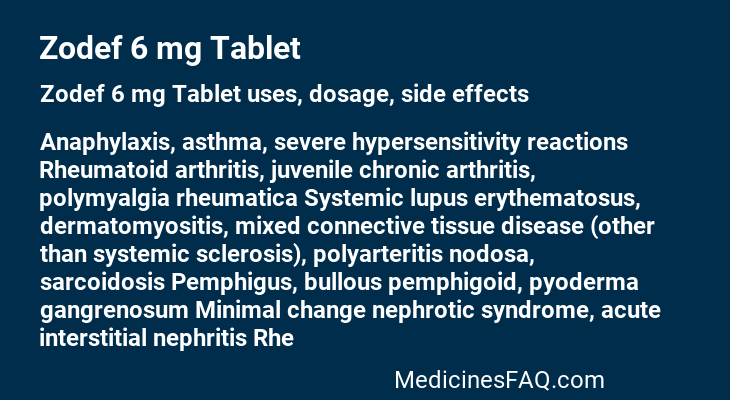 Zodef 6 mg Tablet