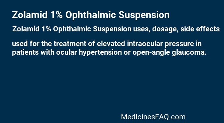 Zolamid 1% Ophthalmic Suspension