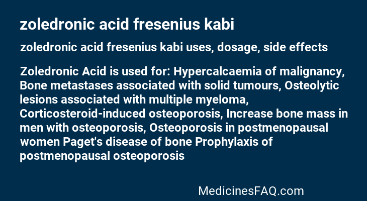 zoledronic acid fresenius kabi