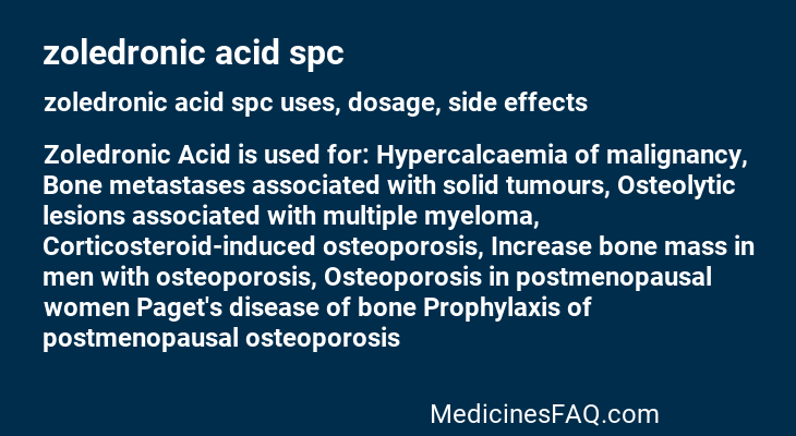 zoledronic acid spc