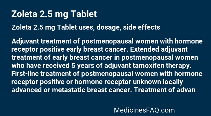 Zoleta 2.5 mg Tablet