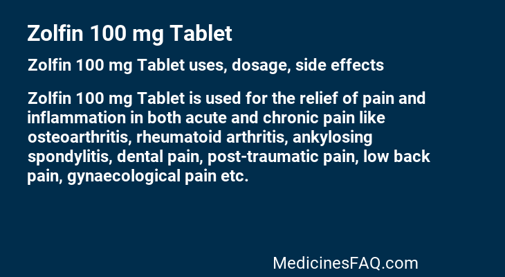 Zolfin 100 mg Tablet