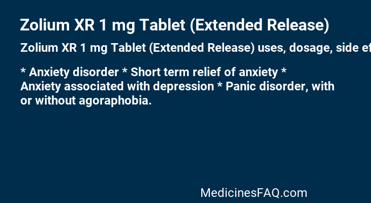 Zolium XR 1 mg Tablet (Extended Release)