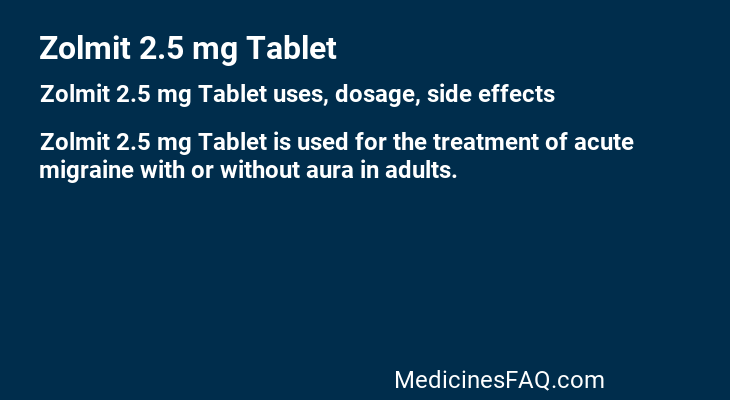 Zolmit 2.5 mg Tablet