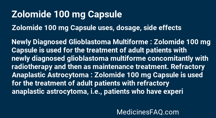 Zolomide 100 mg Capsule