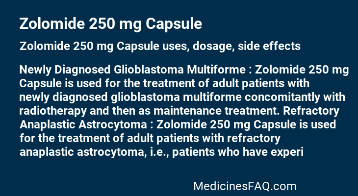 Zolomide 250 mg Capsule