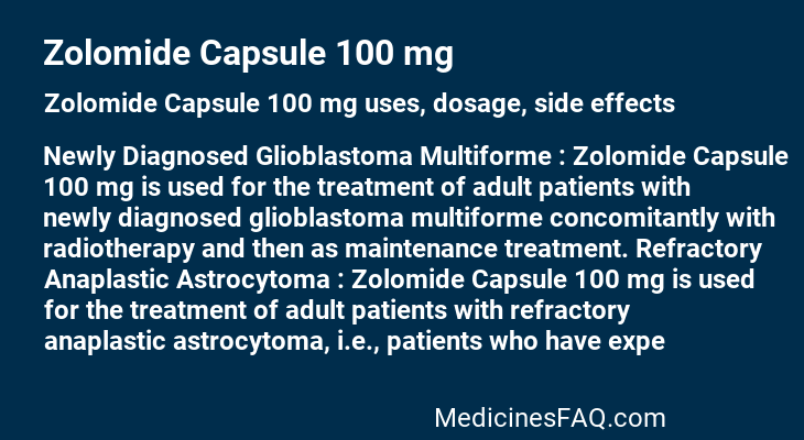 Zolomide Capsule 100 mg