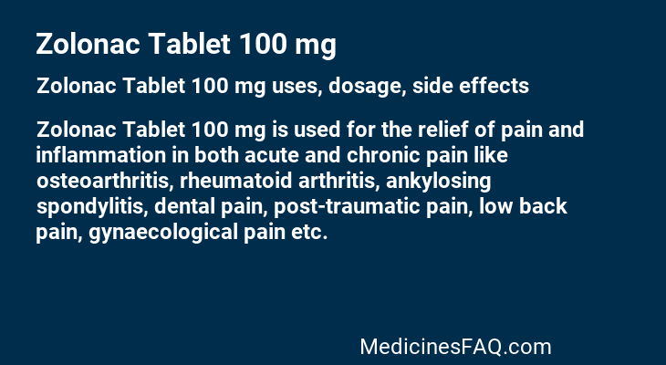 Zolonac Tablet 100 mg