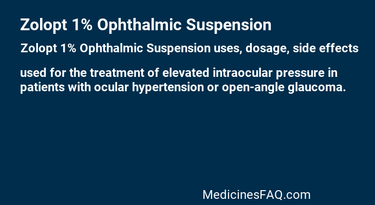 Zolopt 1% Ophthalmic Suspension