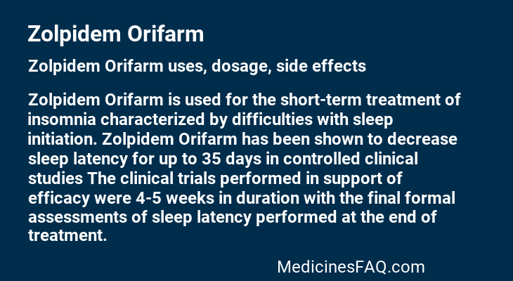 Zolpidem Orifarm