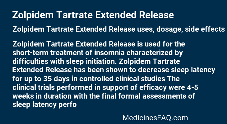 Zolpidem Tartrate Extended Release