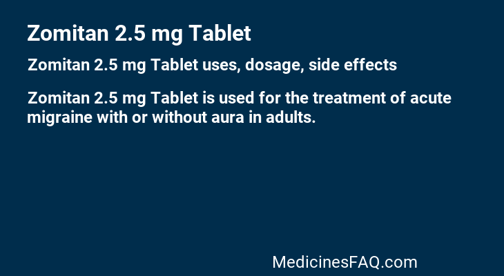 Zomitan 2.5 mg Tablet