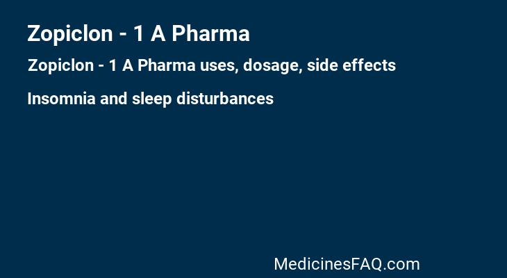 Zopiclon - 1 A Pharma