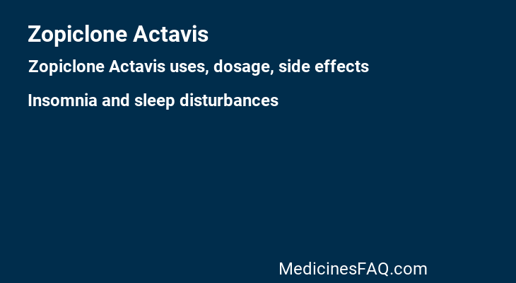 Zopiclone Actavis