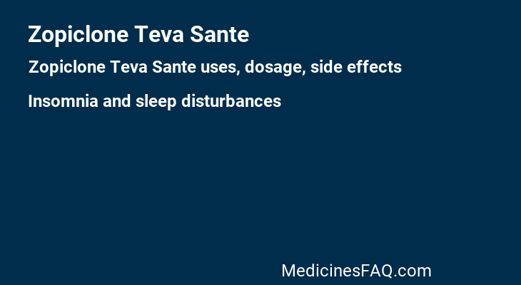 Zopiclone Teva Sante