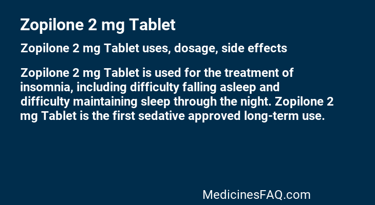 Zopilone 2 mg Tablet