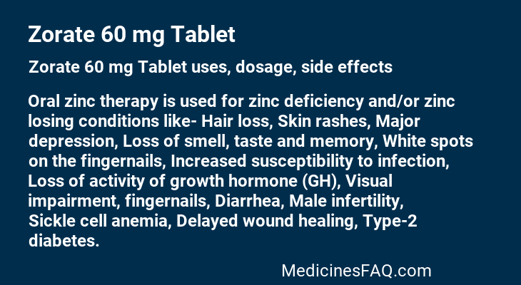 Zorate 60 mg Tablet