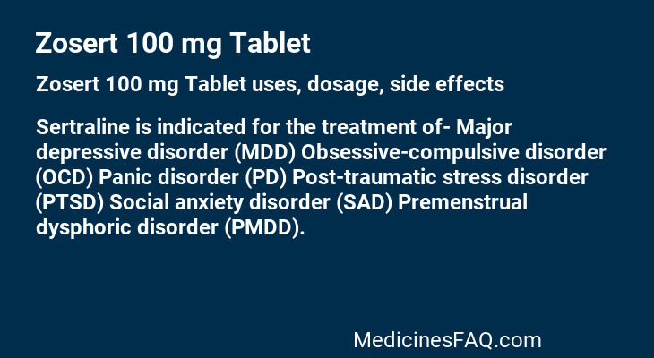 Zosert 100 mg Tablet