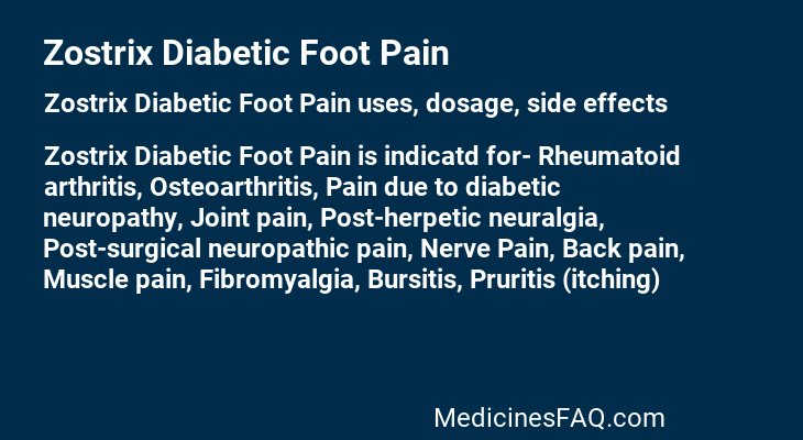 Zostrix Diabetic Foot Pain