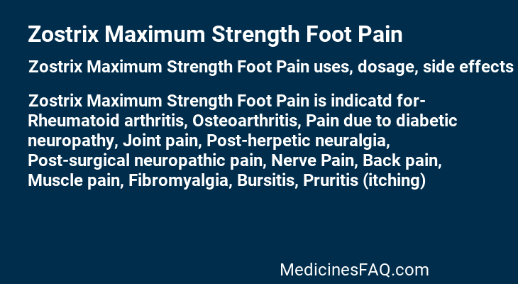 Zostrix Maximum Strength Foot Pain