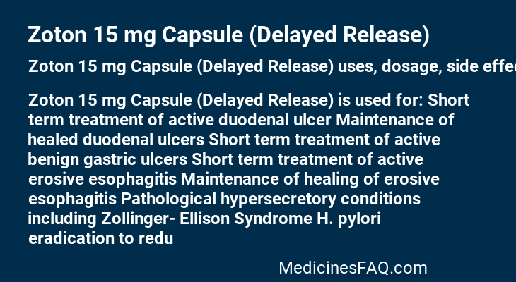 Zoton 15 mg Capsule (Delayed Release)