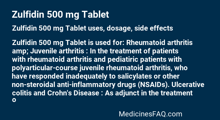 Zulfidin 500 mg Tablet