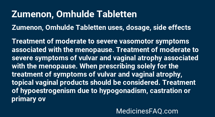 Zumenon, Omhulde Tabletten